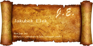 Jakubek Elek névjegykártya